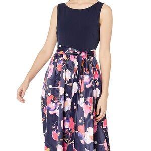 Ellen Tracy Blue Floral Gown